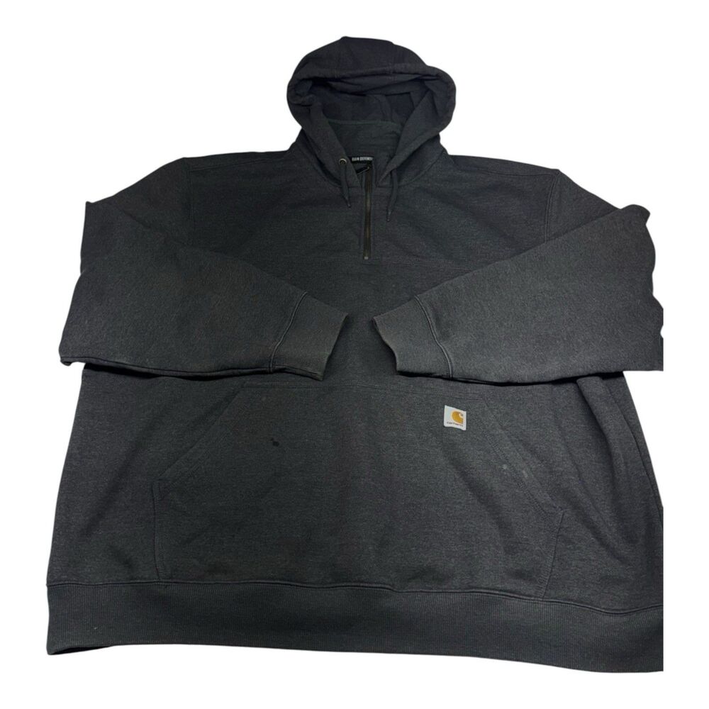 Carhartt Rain Defender Gray 1/4 Zip Pullover Hoodie Men 4XL Loose Fit 100617 026